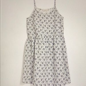 LOFT FLORAL LACY STRAPPY SWING DRESS